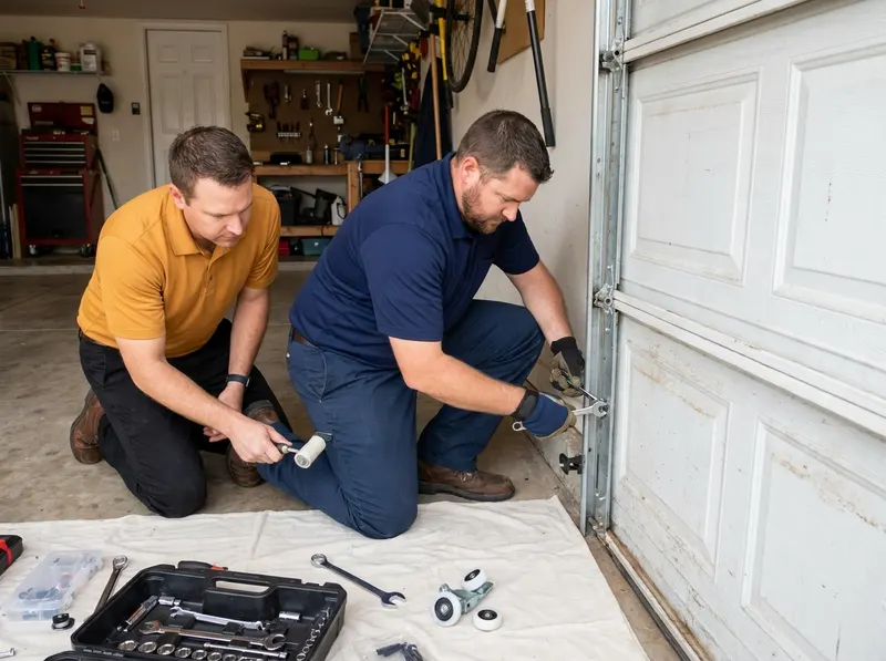 Garage Door Roller and Hinge Replacement in Mustang, OK